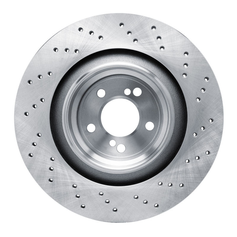 BMW X6 Brake Rotor (1) - Left Rear - R1 Concepts - Drilled - `15-`19